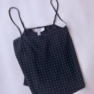 Fleur du mal black cropped silk studded camisole